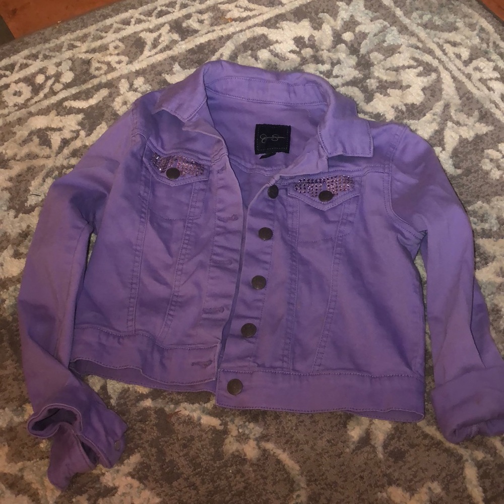 Girls Jessica Simpson denim jacket w bling detail